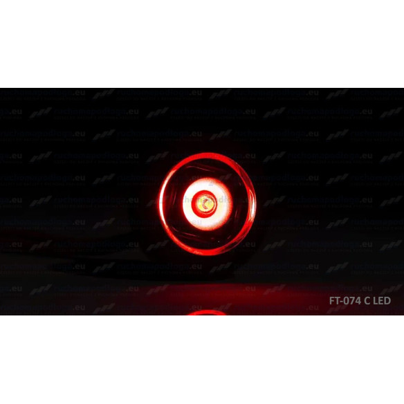 Lampa obrysowa FT-074 12-36V czerwona wpuszczana