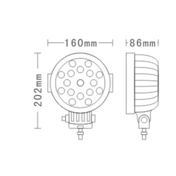 Lampa robocza LED okrągła czarna 17 LED