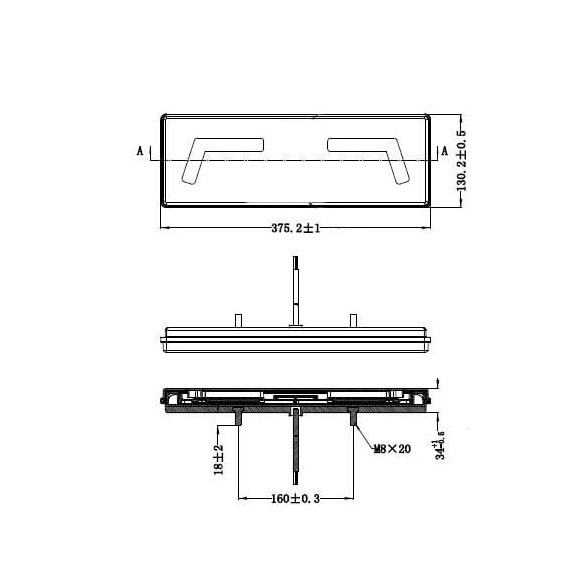 Lampa tylna KMR1 96 LED 12/24 V z trójkątem LEWA