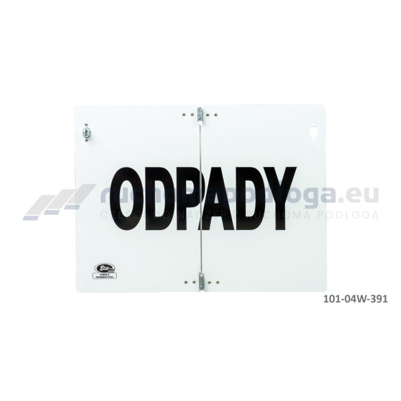 Tablica TI-R/ODPADY/Ł biała folia składana 400×300
