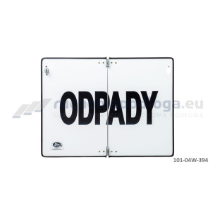 Tablica TI-R/ODPADY/WŁ składana z wężykiem 400×300
