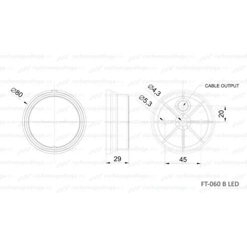 Lampa obrysowa biała FT-060