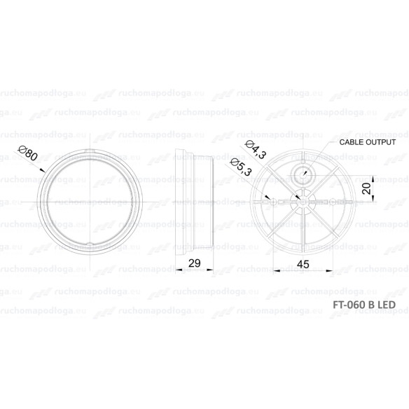 Lampa obrysowa biała FT-060