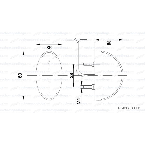 Lampa obrysowa biała FT-012