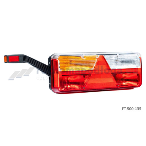 Lampa tylna KINGPOINT 12-36V, żarówka, 6-funkcyjna, z rogiem LEWA