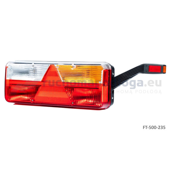 Lampa tylna KINGPOINT 12-36V, żarówka, 6-funkcyjna, z rogiem PRAWA