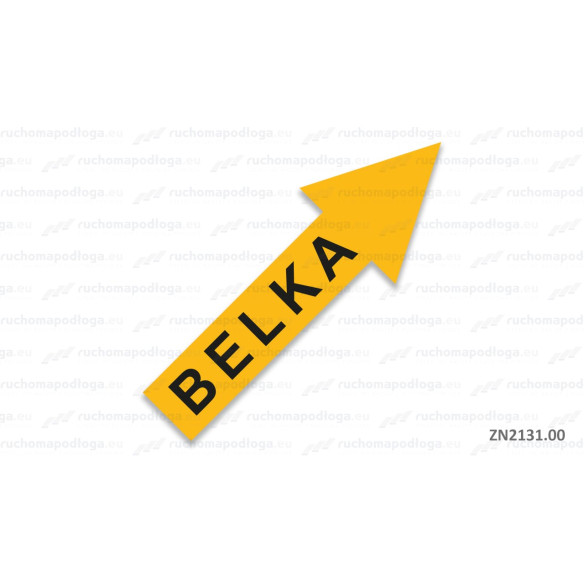 Naklejka odblaskowa "BELKA" strzałka - żółta