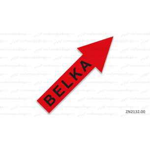 Naklejka odblaskowa "BELKA" strzałka - czerwona