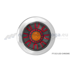 Lampa tylna 3-funkcyjna chromowana 12/36V okrągła wpuszczana z przewodem