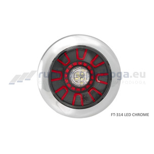 Lampa tylna 3-funkcyjna chromowana 12/36V okrągła wpuszczana z przewodem PM CF