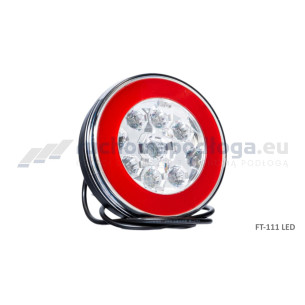 Lampa tylna LED, 2-funkcyjna (pozycyjne i przeciwmgłowe), 12/24 V, uniwersalna z przewodem