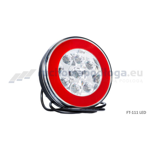 Lampa tylna LED, 2-funkcyjna (pozycyjne i przeciwmgłowe), 12/24 V, uniwersalna z przewodem