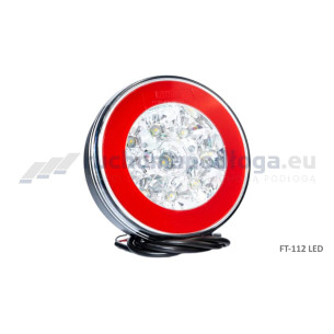 Lampa tylna LED, 2-funkcyjna (pozycyjne i cofania), 12/24 V, uniwersalna z przewodem