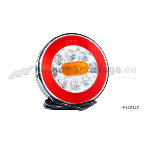 Lampa tylna LED, 3-funkcyjna, 12/24 V, uniwersalna, z przewodem