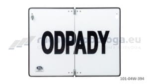 Tablica TI-R/ODPADY/WŁ składana z wężykiem 400×300
