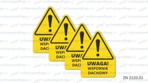 Zestaw naklejek “UWAGA! Wspornik Dachowy” 4 szt.