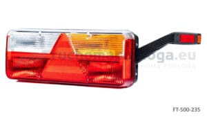 Lampa tylna KINGPOINT 12-36V, żarówka, 6-funkcyjna, z rogiem PRAWA