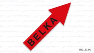 Naklejka odblaskowa "BELKA" strzałka - czerwona