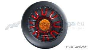 Lampa tylna 3-funkcyjna czarna 12/36V okrągła wpuszczana z przewodem