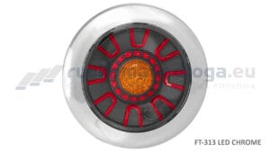 Lampa tylna 3-funkcyjna chromowana 12/36V okrągła wpuszczana z przewodem