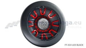 Lampa tylna 3-funkcyjna czarna 12/36V okrągła wpuszczana z przewodem PM CF
